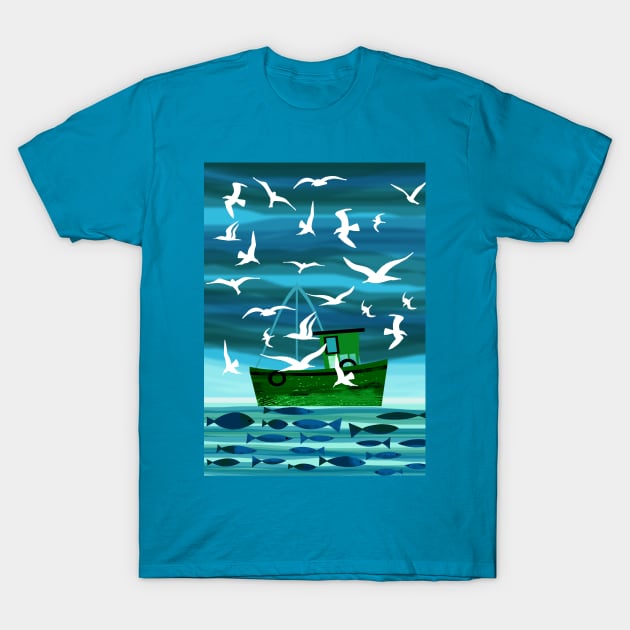 Fishing Boat T-Shirt by Scratch